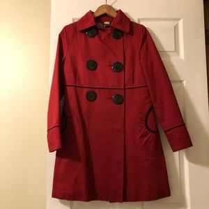 Soia & Kyo Cotton Belle Empire Trench coat, red